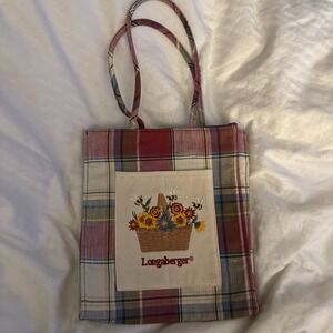 Longaberger Homestead‎ Collection Red Plaid Small Tote Bag